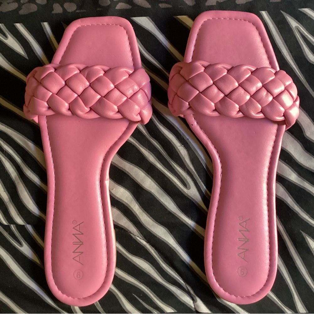 🩷 Anna Pink Braided Sandals Women’s Size 9